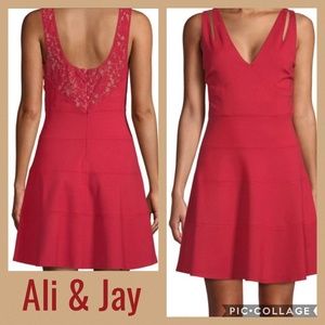 Nordstrom Ali & Jay Lace Fit Flare Keyhole Dress M
